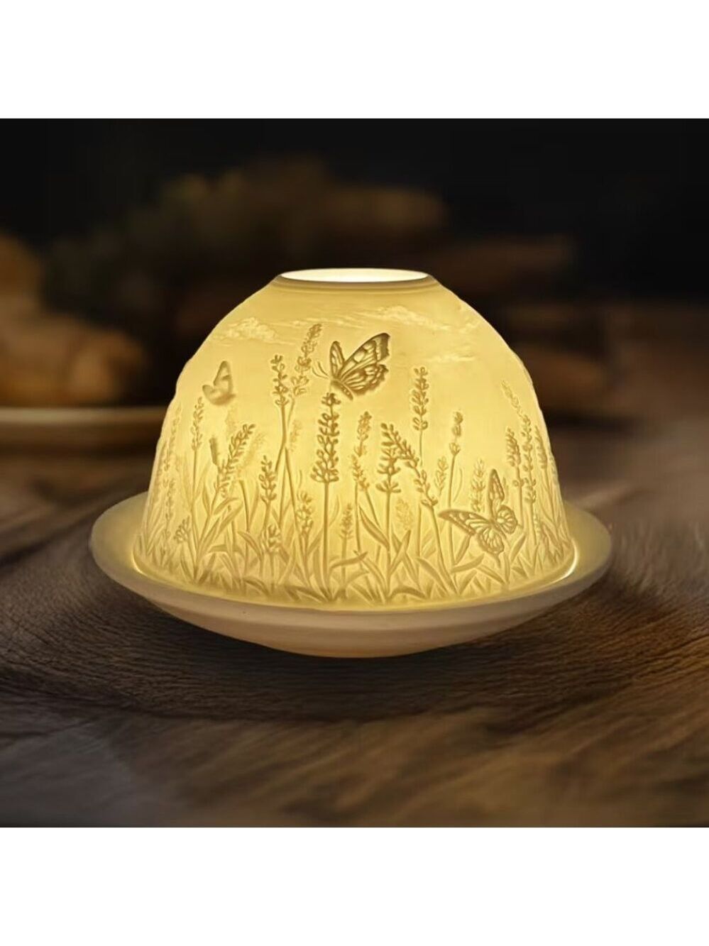 Lavender and butterflies Fairy Lamp Lithophane - Picture 2 of 7